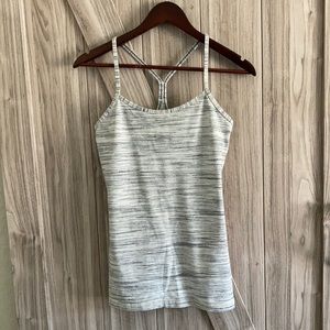 EUC Lululemon power y tank black/gray